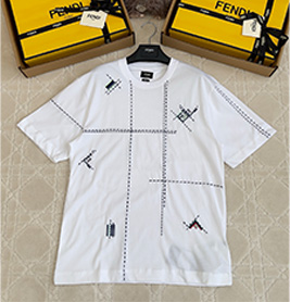 fendi dashed line ff motif short sleeve t-shirt